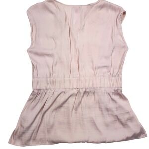 Vince Camuto Blush Nude V-Neck Sleeveless Peplum Blouse Size Medium